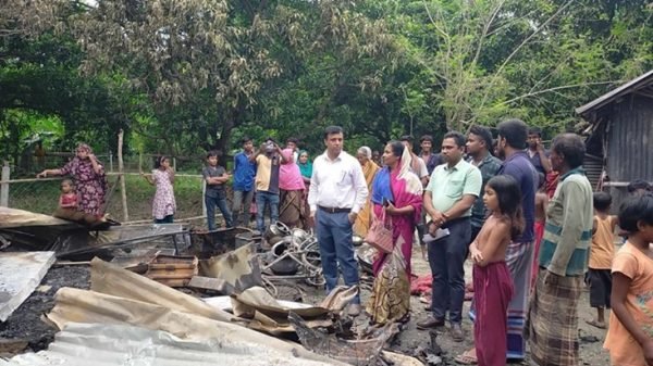 মুজিবনগরে অগ্নিকান্ডে অসহায় নারীর বসতভিটা পুড়ে ছাই