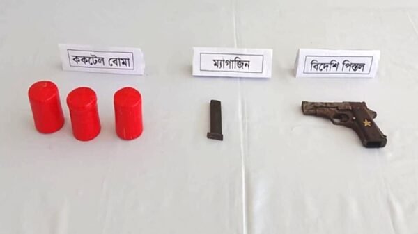 মেহেরপুরে ইউনিয়ন বিএনপির সাধারণ সম্পাদক বিদেশি পিস্তল ও বোমাসহ আটক
