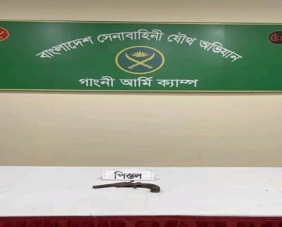 গাংনীতে যৌথবাহিনীর অভিযানে আগ্নেয়াস্ত্র উদ্ধার