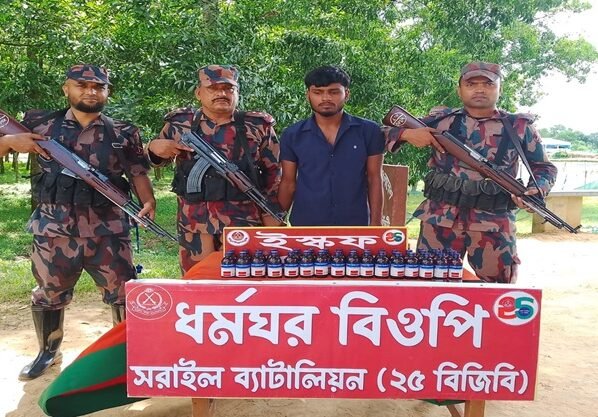 ব্রাহ্মণবাড়িয়ায় বিজিবি সেনাবাহিনীর যৌথ অভিযানে চোরাচালানী মালামাল আটক 