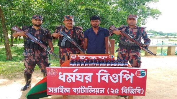ব্রাহ্মণবাড়িয়ায় বিজিবি সেনাবাহিনীর যৌথ অভিযানে চোরাচালানী মালামাল আটক 