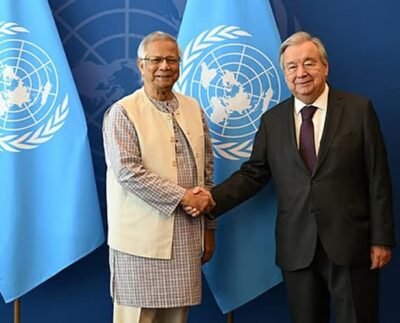 জাতিসংঘ মহাসচিবের সঙ্গে প্রধান উপদেষ্টার সাক্ষাৎ