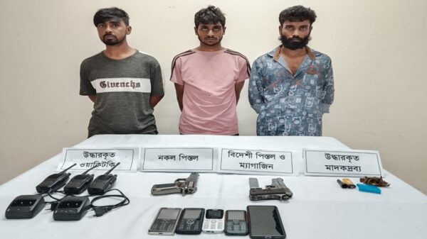 মেহেরপুরে বিদেশি অস্ত্র ও ওয়াকিটকিসহ আটক-৩