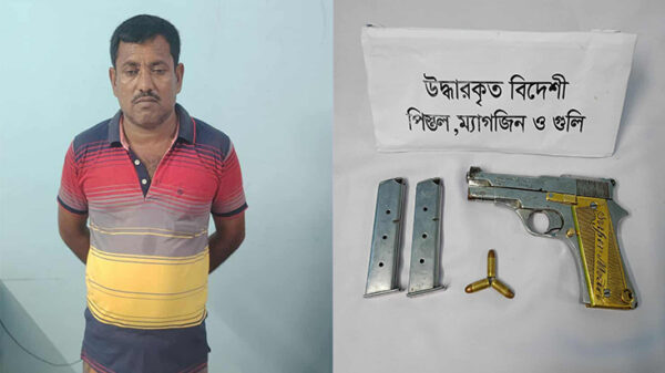 মেহেরপুরে বিদেশী পিস্তল ও গুলিসহ বিএনপি নেতা আটক