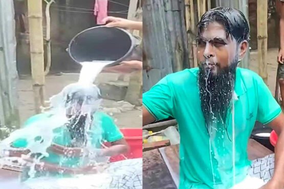 স্ত্রী'কে তালাক দিয়ে ৪০ কেজি দুধ দিয়ে গোসল করলেন পলাশবাড়ীর লিটন