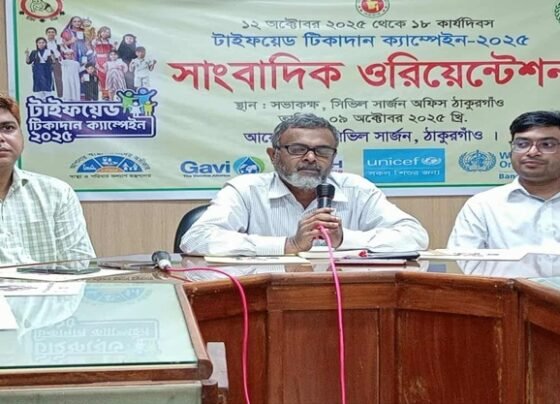 ঠাকুরগাঁওয়ে ৪ লাখের অধিক শিশু পাবে টাইফয়েড টিকা