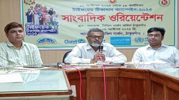 ঠাকুরগাঁওয়ে ৪ লাখের অধিক শিশু পাবে টাইফয়েড টিকা