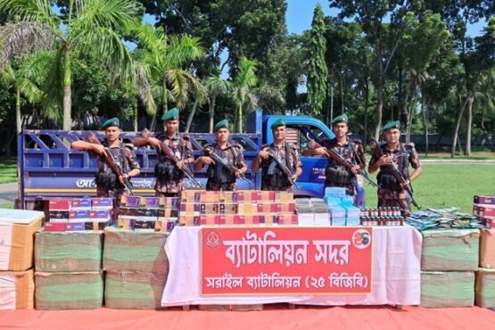 ব্রাহ্মণবাড়িয়ায় বিজিবির অভিযানে সাড়ে ৬ কোটি টাকার চোরাচালান পণ্য আটক