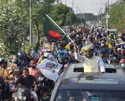 ঠাকুরগাঁও-১ আসনে জামায়েত প্রার্থী দেলোয়ার হোসেনের মোটরসাইকেল শোডাউন