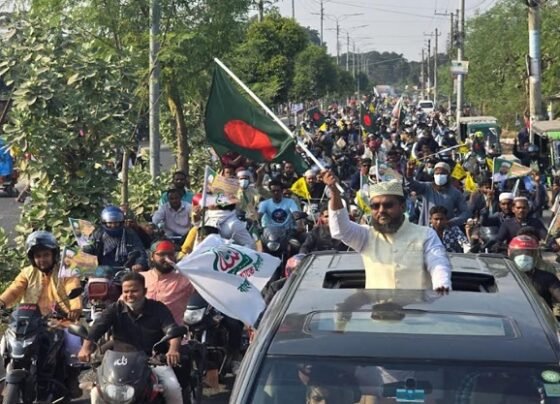 ঠাকুরগাঁও-১ আসনে জামায়েত প্রার্থী দেলোয়ার হোসেনের মোটরসাইকেল শোডাউন