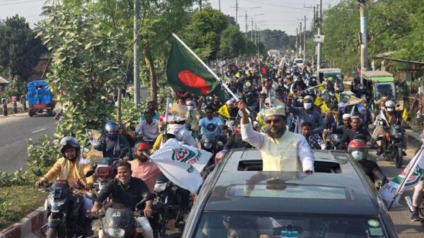 ঠাকুরগাঁও-১ আসনে জামায়েত প্রার্থী দেলোয়ার হোসেনের মোটরসাইকেল শোডাউন