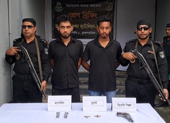ব্রাহ্মণবাড়িয়ায় ডাবল মার্ডারের ঘটনায় রিফাত ও তার সহযোগী অস্ত্রসহ গ্রেফতার