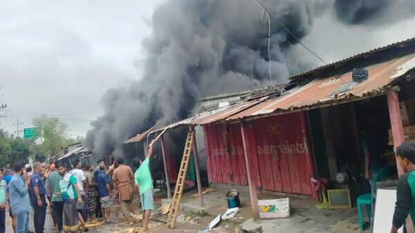 গোমস্তাপুরে বৈদ্যুতিক শর্ট সার্কিটে অগ্নিকাণ্ড, ব্যাপক ক্ষয়ক্ষতি
