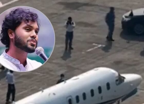 হাদিকে নিয়ে সিঙ্গাপুরের উদ্দেশে ঢাকা ছাড়ল এয়ার অ্যাম্বুলেন্স