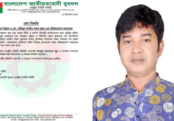 যুবদল থেকে বহিষ্কারাদেশ প্রত্যাহার, স্বপদে ফিরলেন তরুন নেতা সুমন মন্ডল