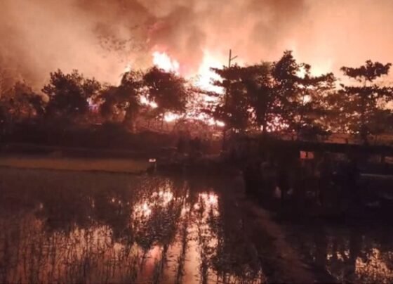 মধ্যরাতে রোহিঙ্গা ক্যাম্পে আগুন, ছাই হয়েছে ৫ শতাধিক বসতি