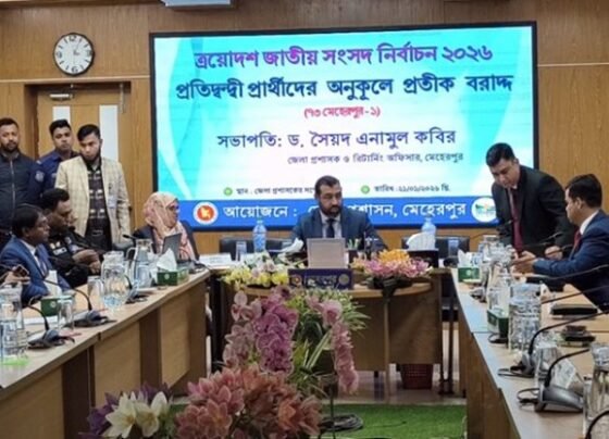 মেহেরপুরে দুটি আসনে প্রার্থীদের মাঝে প্রতীক বরাদ্দ