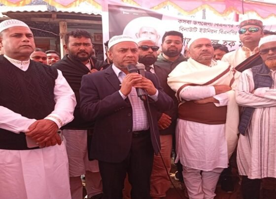 বিনাউটি ইউনিয়ন বিএনপির সভাপতি মোজাম্মেল হকের জানাজা অনুষ্ঠিত