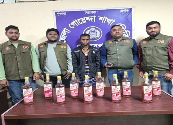 মেহেরপুর ডিবি'র অভিযানে ১০ বোতল বিদেশী মদসহ আটক ১