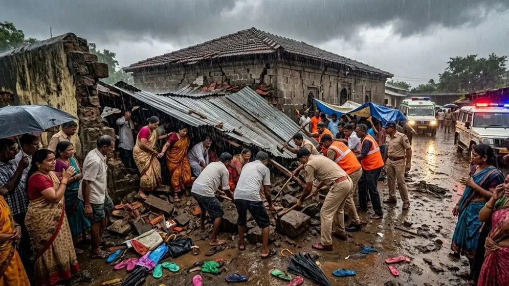 মহারাষ্ট্রে মন্দিরের দেয়াল ধসে প্রাণ গেল ৬ জনের